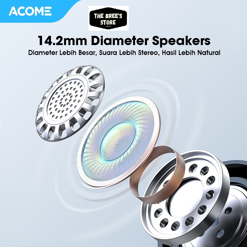 Acome Wired Earphone Headset AluminumAlloy Garansi Resmi 1 thn AW08