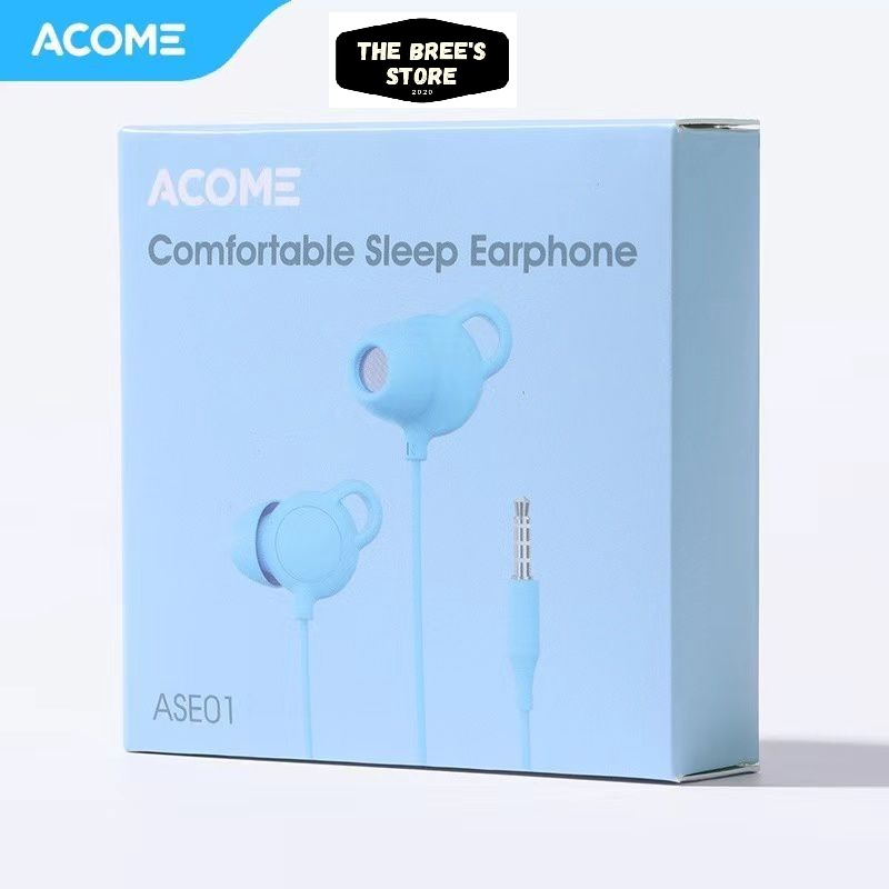 ACOME Sensorless Sleep Earphones 6mm Composite Diaphragm Speaker 1 Tombol Control Garansi Resmi 1 Tahun ASE01