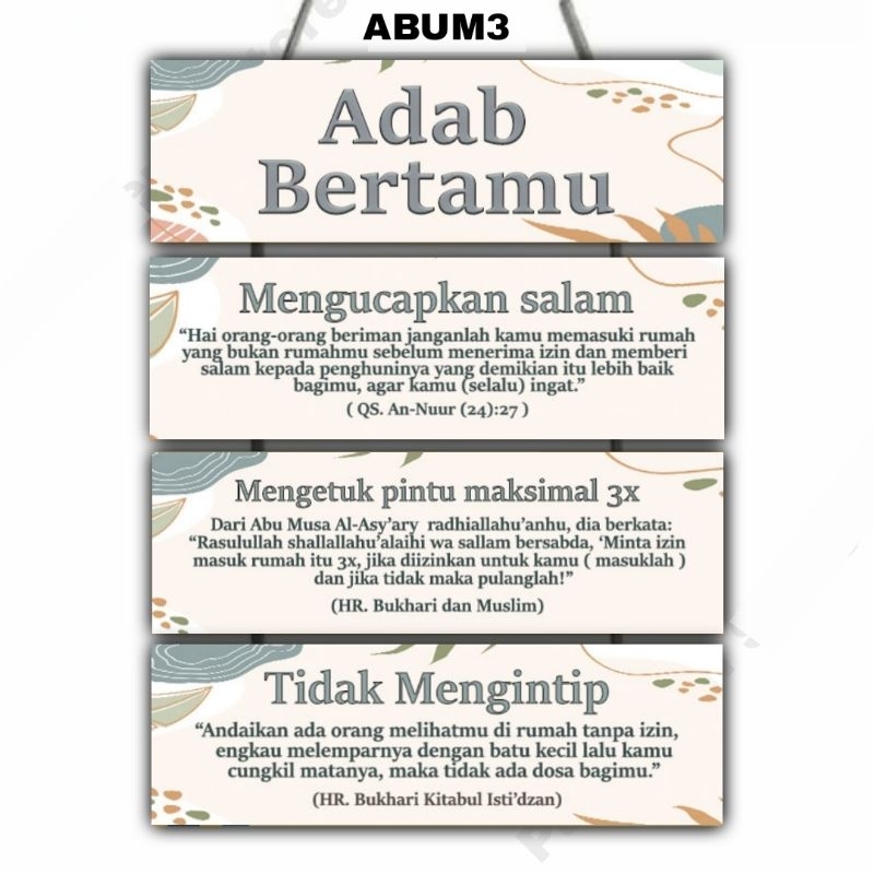 Hiasan dinding ADAB BERTAMU 4 Susun