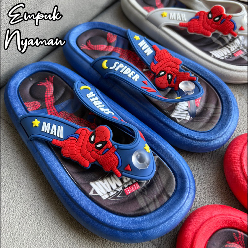 (2-8 Tahun) SANDAL JEPIT ANAK IMPORT SPIDERMAN STAR AVENGERS