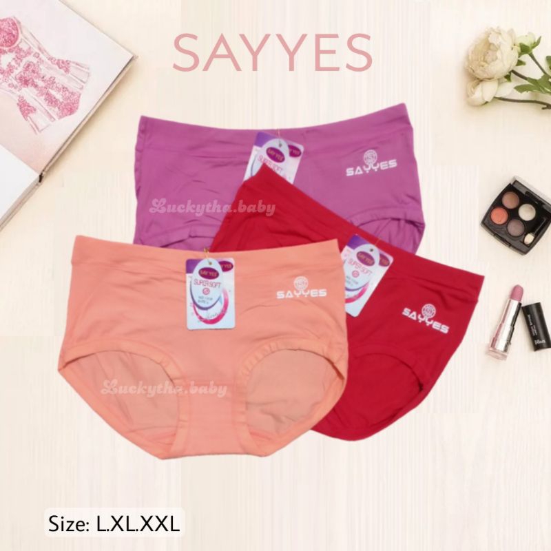 3pcs- CD wanita sayyes 1338 super soft / celana dalam wanita super soft,elastis / CD perempuan sayyes/ CD sayyes 1338 original