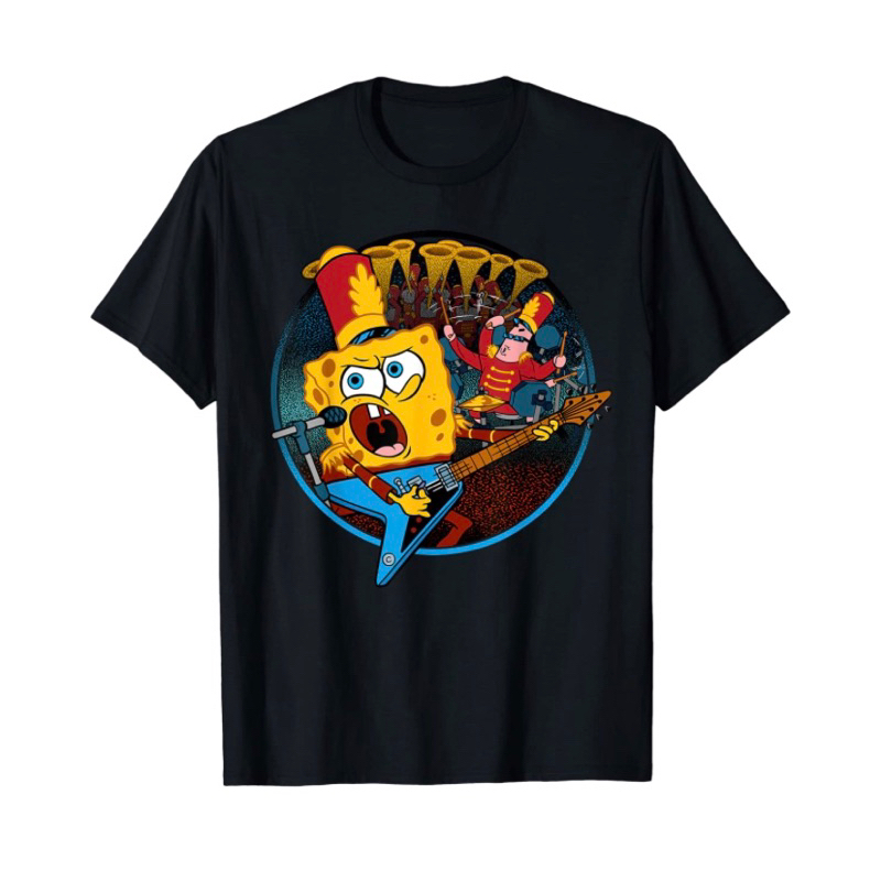 Atasan Kaos Baju SpongeBob SquarePants Band Graphic T-shirt T-Shirt Baju anak laki - laki Umur  1 - 