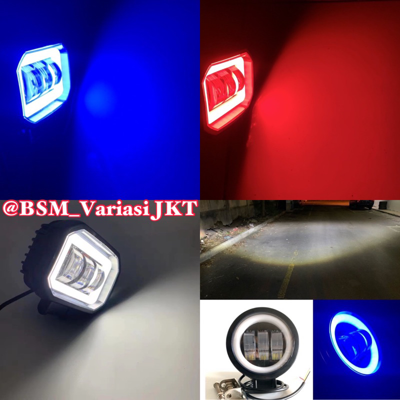 PROMO Lampu Tembak Sorot LED CWL 2 mata lensa 4D 20watt Cree angel eyes kualitas di jamin mantap