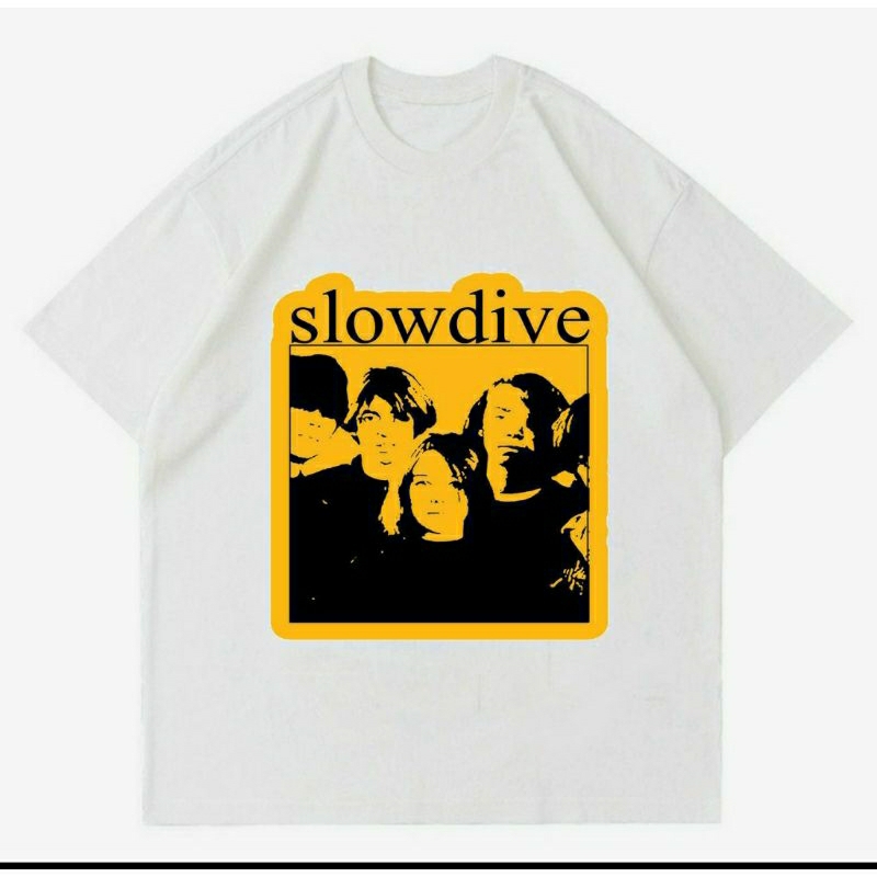 BAJU BAND SLOWDIVE | T-SHIRT BAND  SLOWDIVE WHITE | KAOS BAND SLOWDIVE | BAJU KAOS PRIA | BAJU BAND 
