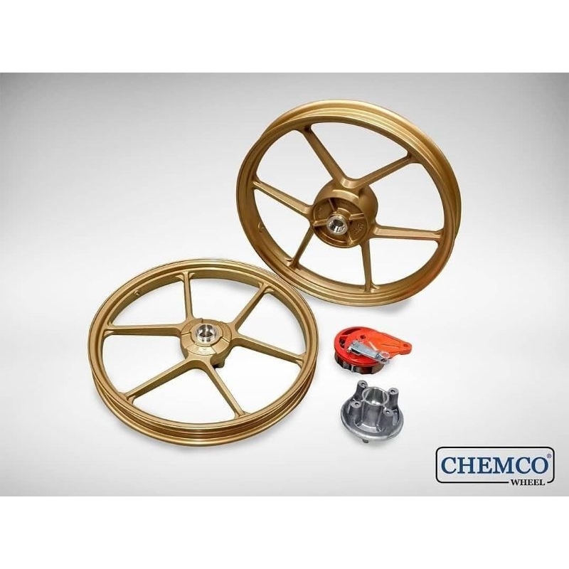 BRT Chemco Velg pelek velek balok racing Jupiter Z + panel rem Gold Silver biru blue original