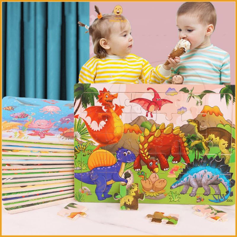 [rumahbayipdg] Mainan puzzle kayu anak kartun lucu || Mainan jigsaw puzzle