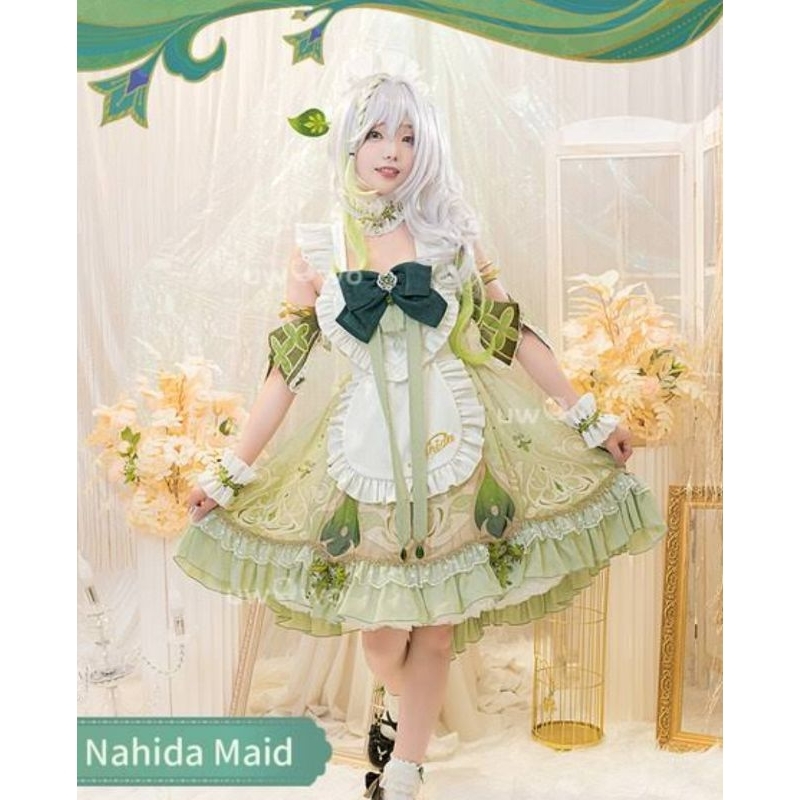 ✨ READY ✨ Uwowo - Nahida Maid Genshin Impact Costume Cosplay HQ Import Fanart