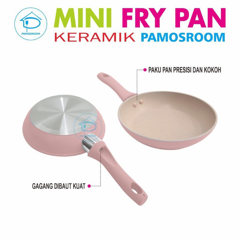 [rumahbayipdg] Teflon Mpasi bayi pamosroom mini frypan 16 cm || wajan mini goreng marble