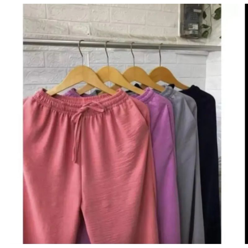 Kulot Crinkle 7/8 Premium Jumbo Wanita / Kulot Pendek Wanita Kekinian