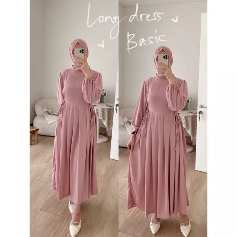 INARA MIDI DRESS KOREAN LOOK MATT CRINCLE AIRFLOW korean style