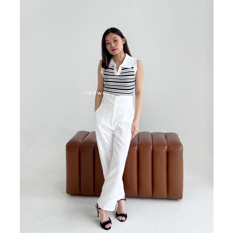 Hannah Knit Top/ Atasan Tanktop Knit Rajut Stripes Knit top