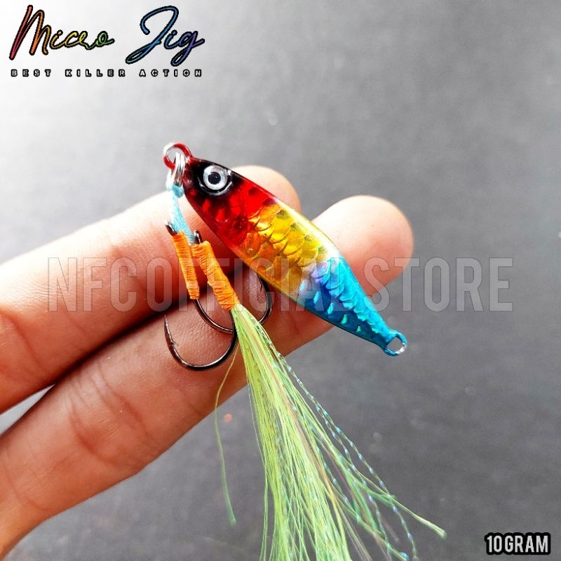 Micro Jig 10 gram dengan Double Assist Hook SIAP PAKAI