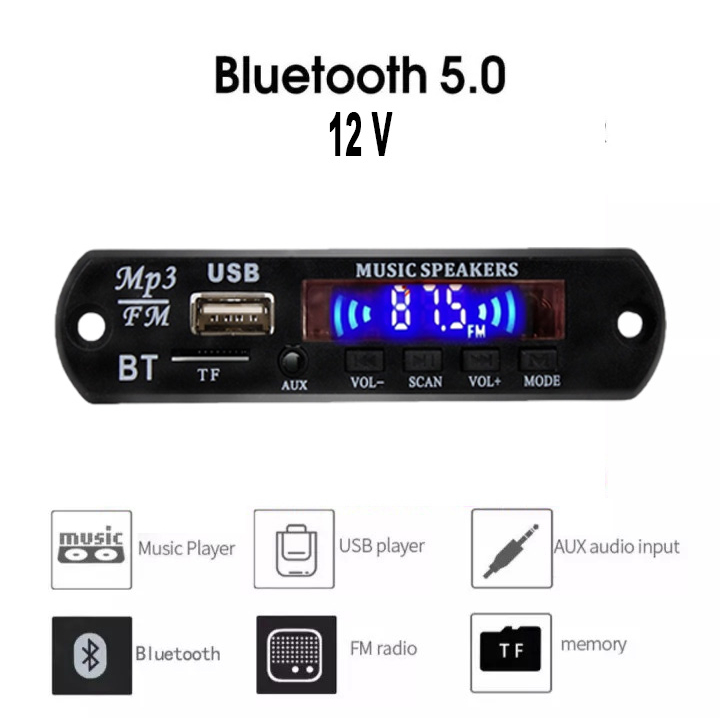 R4m3 Mp3 Kit Modul Bluetooth type 5.0 USB AUX Fm Ridio 12V high quality dW