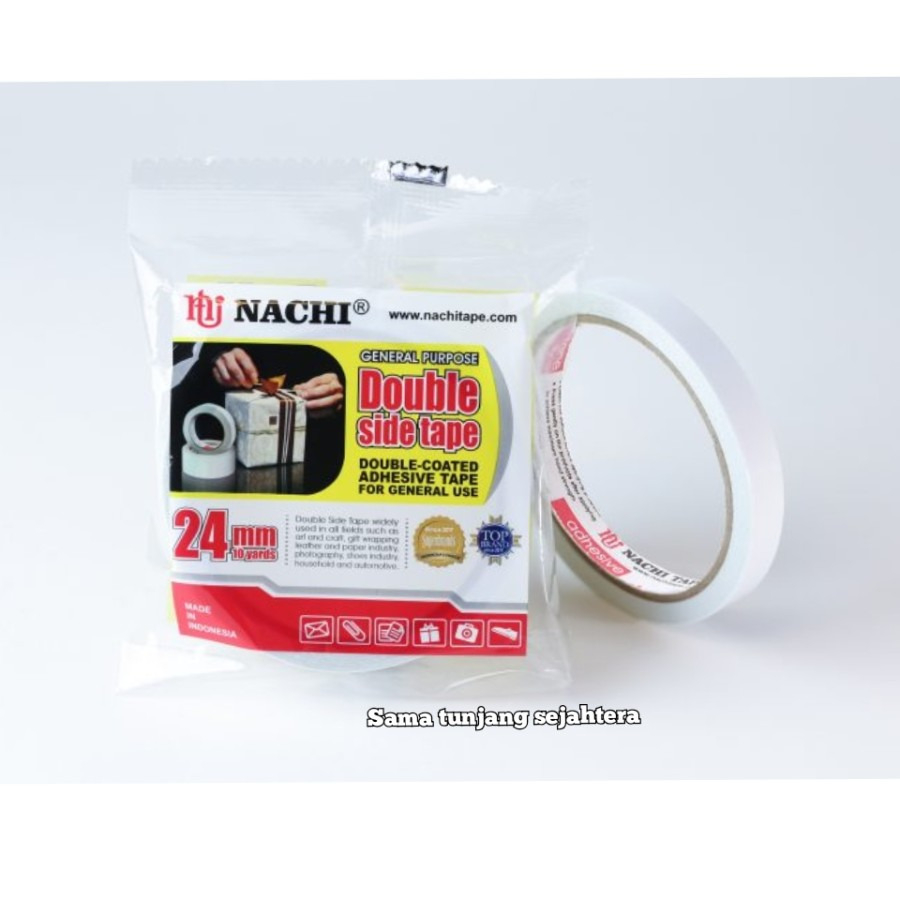 

NACHI DOUBLE TAPE 1" / SELOTIP ISOLASI 2 SISI / DOUBLE SIDE TAPE 24 MM