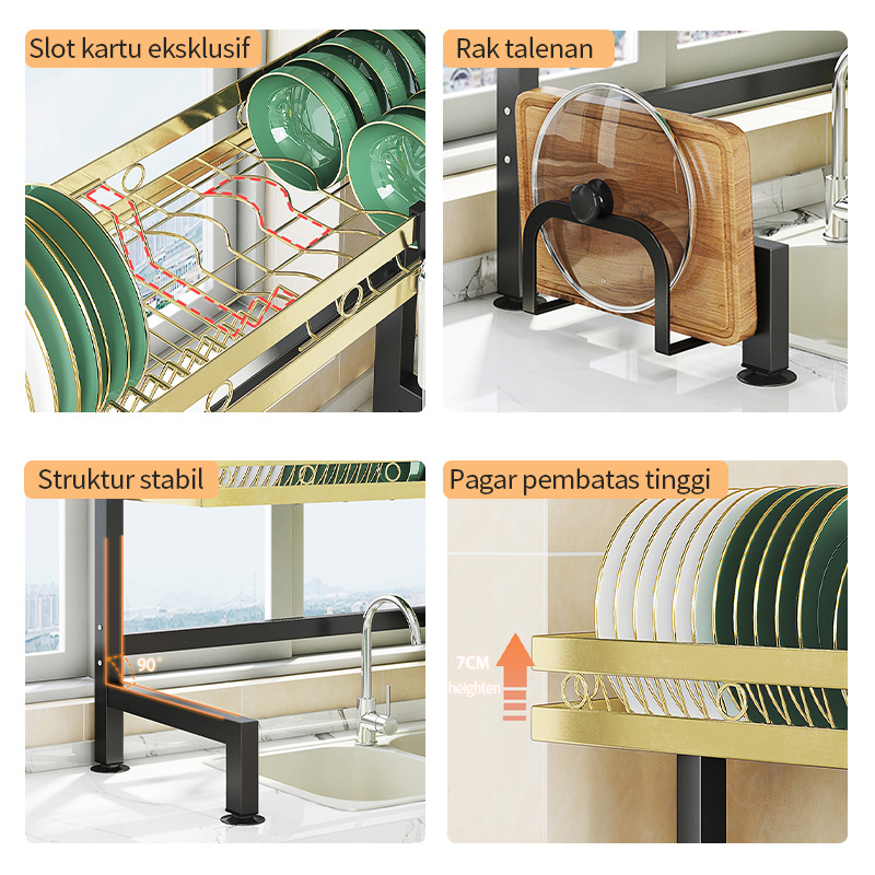 Rak Dapur Stainless Rak Wastafel Rak Piring Dan Peralatan Dapur Kokoh