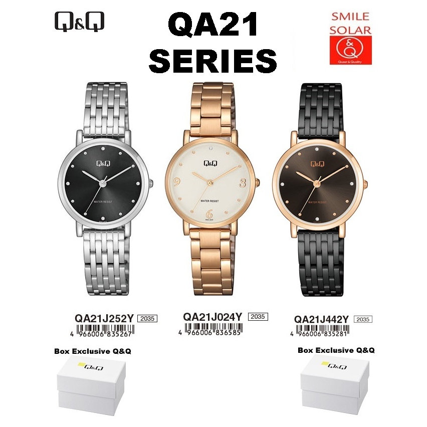 Jam Tangan Wanita Business Casual Rantai Stainless steel Analog Original Q&amp;Q QnQ QQ S281 QA21 Series