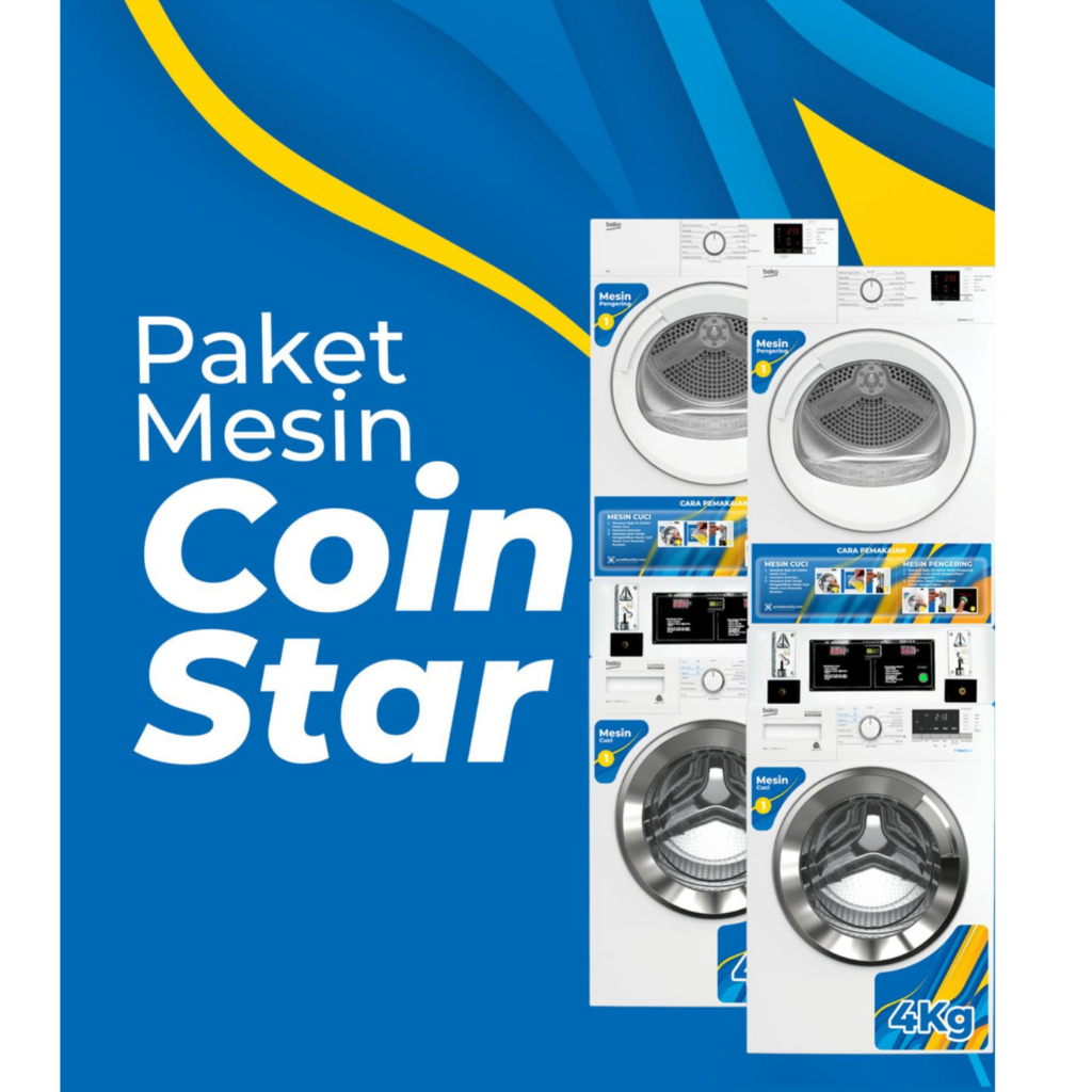 Paket Laundry Koin 2 Stack Paket Mesin Laundry Koin Paket Usaha Laundry Koin 2 stack Laundry Coin Star