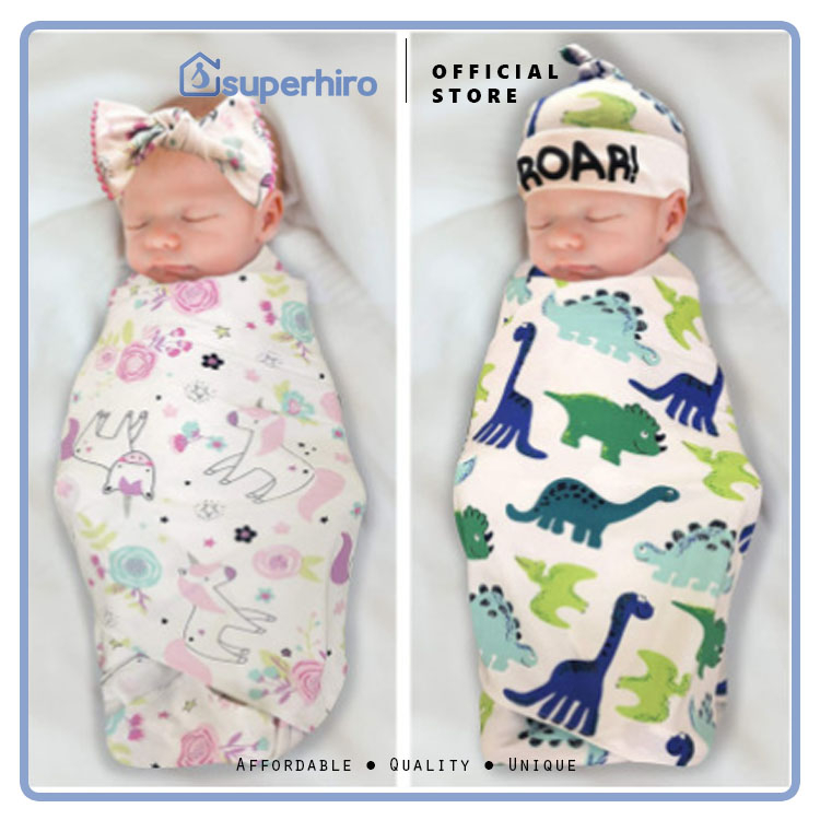 BEDONG BAYI BABY WRAP HOODIE SWADDLE SELIMUT KATUN DENGAN TOPI