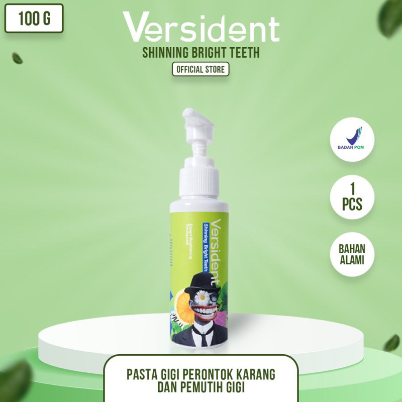 Pasta Gigi VERSIDENT Shining Bright Teeth Original Pemutih Gigi Pembersih Karang Efektif JunDW