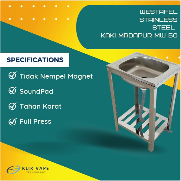 TERMURAH Westafel Stainless Steel Kaki MrDapur MW 50