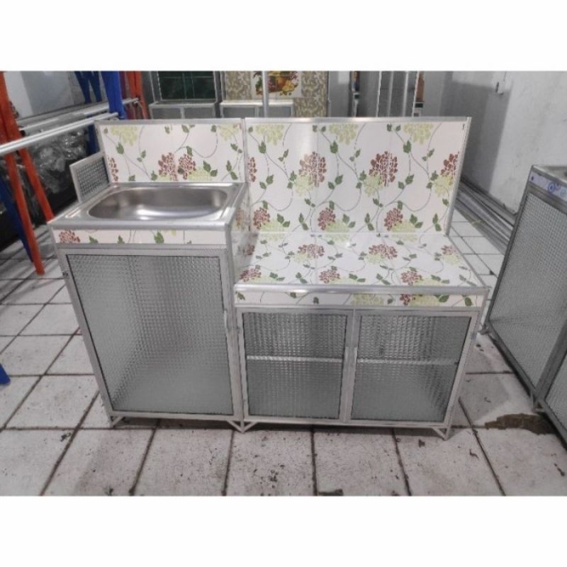 RAK KOMPOR ALUMINIUM RAK KOMPOR 3 PINTU RAK KOMPOR 2 PINTU RAK KOMPOR WASTAFELRAK PIRING ALUMINIUM L