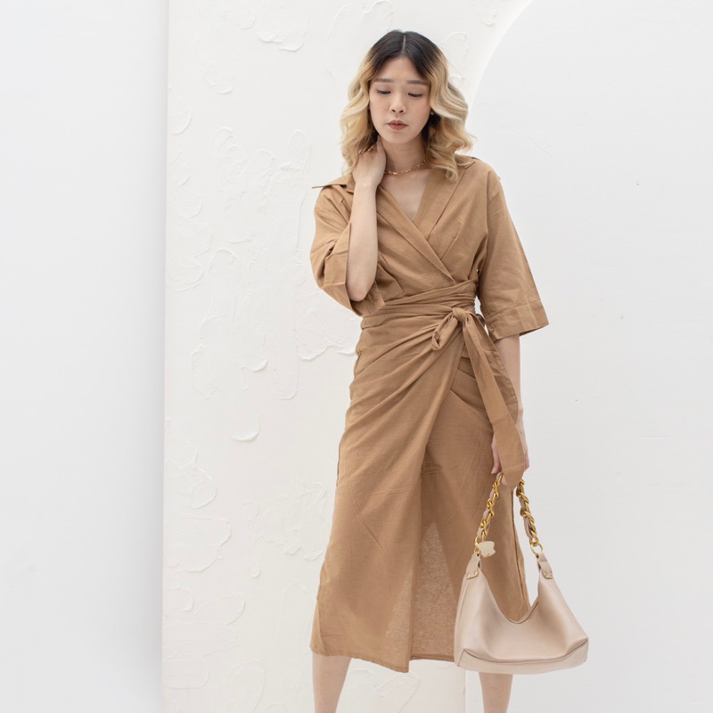 Eclaire - Rieko Kimono Dress Normal Grande | Dress Casual Kimono Wanita Korea S-L XL