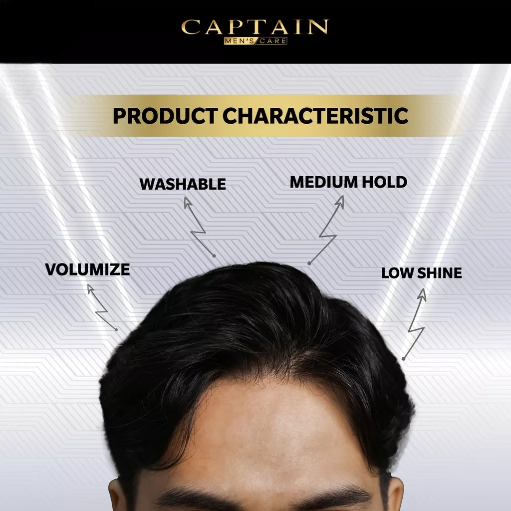 CAPTAIN Paste Pomade - Minyak Wax Styling Penambah Volume Peringan Tekstur Rambut Pomade