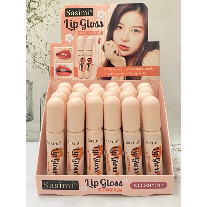 [ 12 PCS ] Lipgloss Sasimi Velvet &amp; Matte Waterproof / Lip gloss Sasimi Velvet