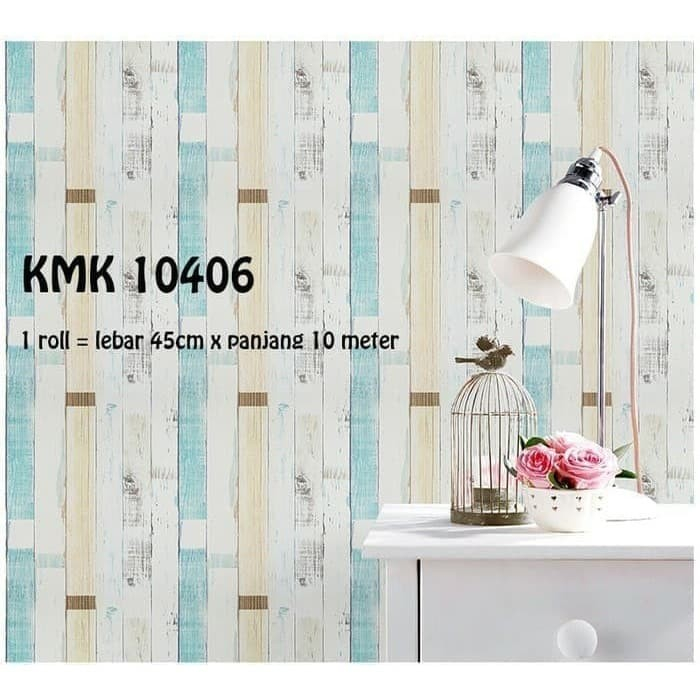 CY1066 Wallpaper Blue Wood II 10 m X 45 cm Walpaper Stiker Dinding
