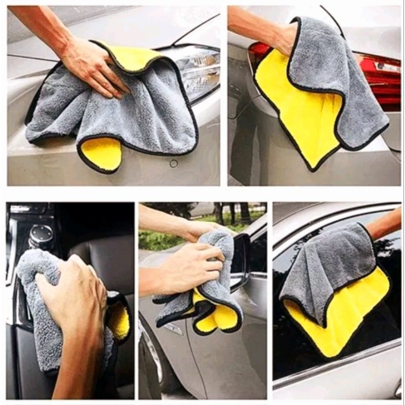 kain lap microfiber serbaguna 25x25 / 30x30 / 30x40 / Kain Lap Multifungsi Motor Mobil 2 sisi