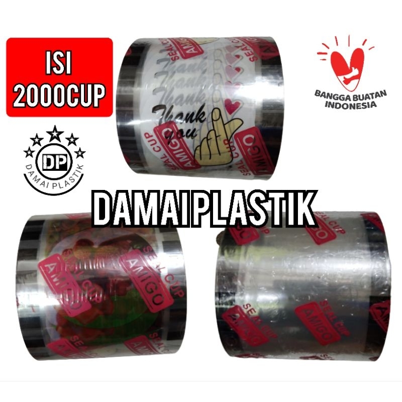 Seal Cup Amigo Polos Isi 2000 Cup Lid Cup Buah Thank You Hati