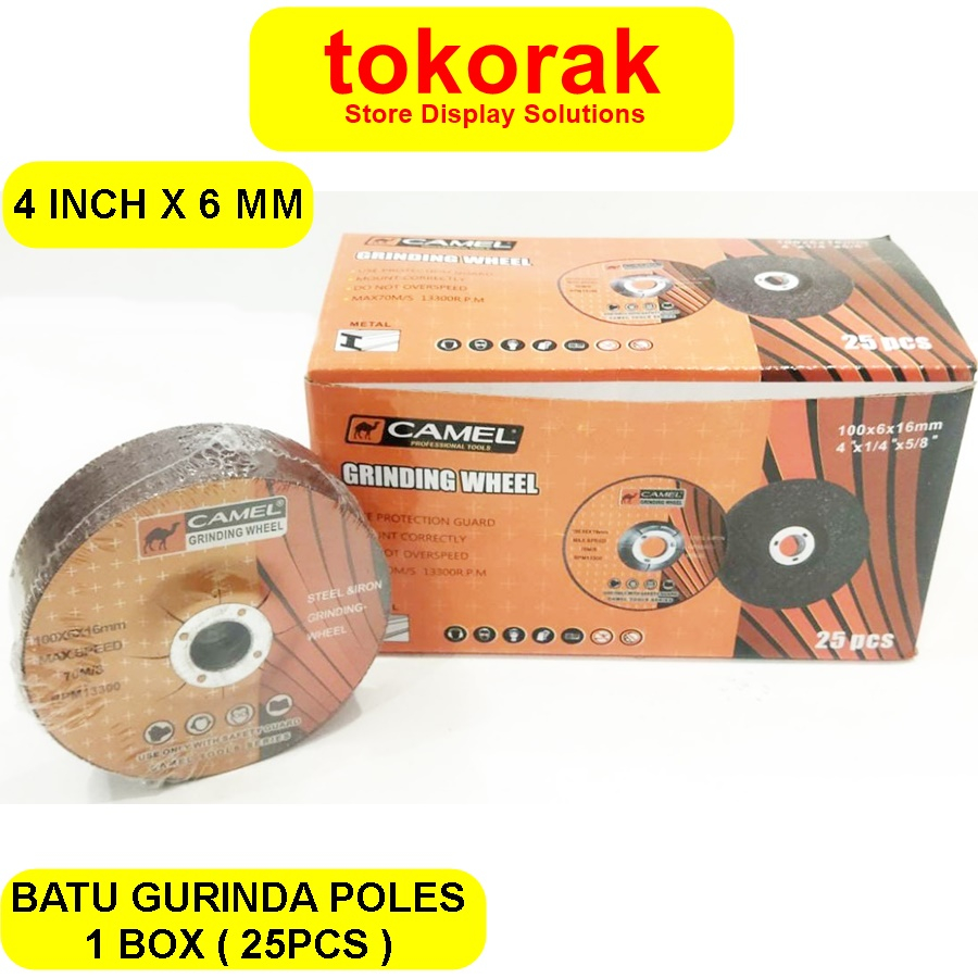 BATU GURINDA POLES 4 INCH CAMEL MATA GERINDA 4&quot; GRINDING 4INCH X 6 PER BOX