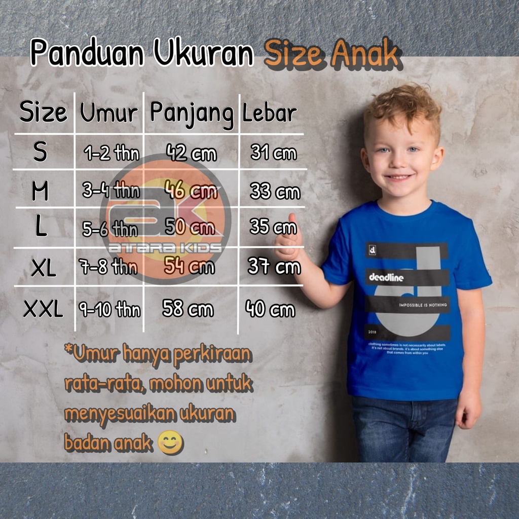 KAOS DISTRO ANAK DEADLINE PUTIH SURFING / D.SHELTER