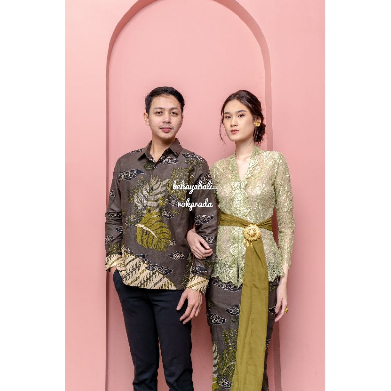 COUPLE BATIK MODERN SAGE GREEN SARIMBIT MURAH