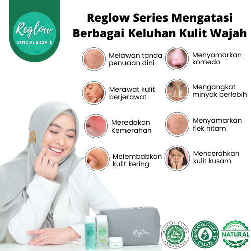 Reglow 2pcs Set Night Cream + Toner Micellarwater dr Shindy Skincare Ori Official Store