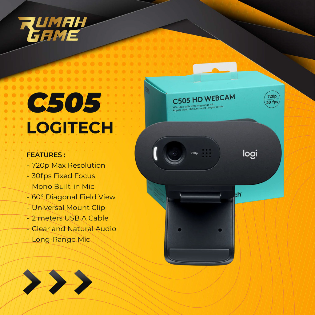 Logitech C505 HD Webcam Laptop Notebook Camera Kamera Komputer
