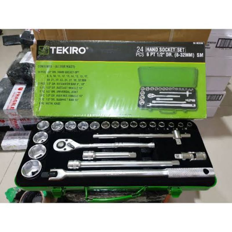 (UTC) Kunci socket 1/2"set 12PT 8-32mm 24pcs Tekiro
