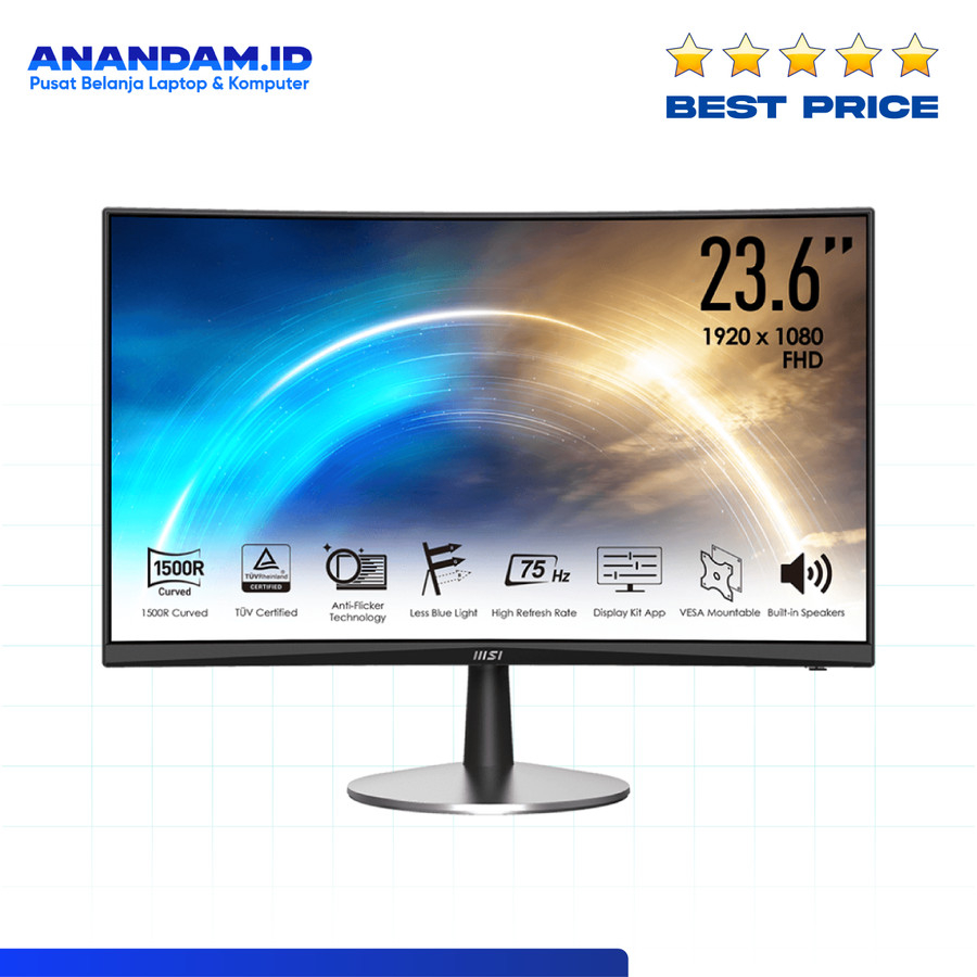 Monitor MSI PRO MP242C 24&quot; Inch Curved FHD 75Hz 1ms HDMI VGA Speaker