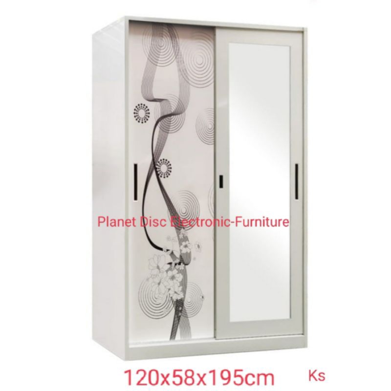 Lemari Pakaian Plat Besi sliding 120cm Lemari besi Lemari anti rayap lemari tahan banjir lemari taha