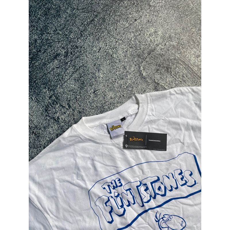 T-shirt Thanksinsomnia®️ x Flintstones "Cart" White Unisex