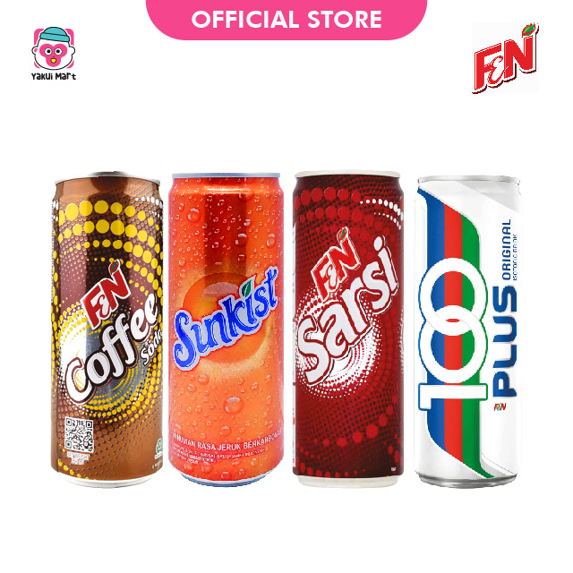 

⭐YAKUI MART⭐F&N MINUMAN KALENG F&N MINUMAN BERKARBONASI /COFFE SODA/SUNKIST/100 PLUS FN