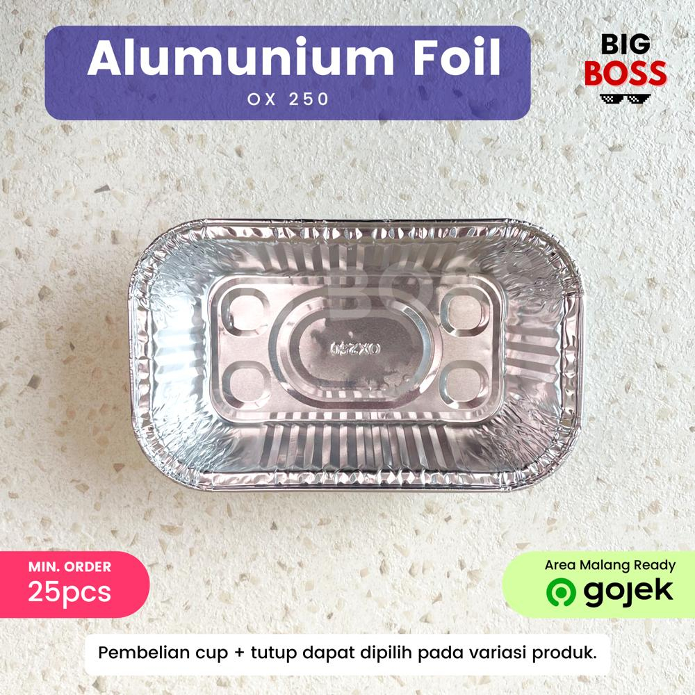 Aluminium Foil Tray OX-250 + Tutup Cup Macaroni Schotel / Pastel Tutup / Baked Lasagna Mentai / Klapertart 250ml