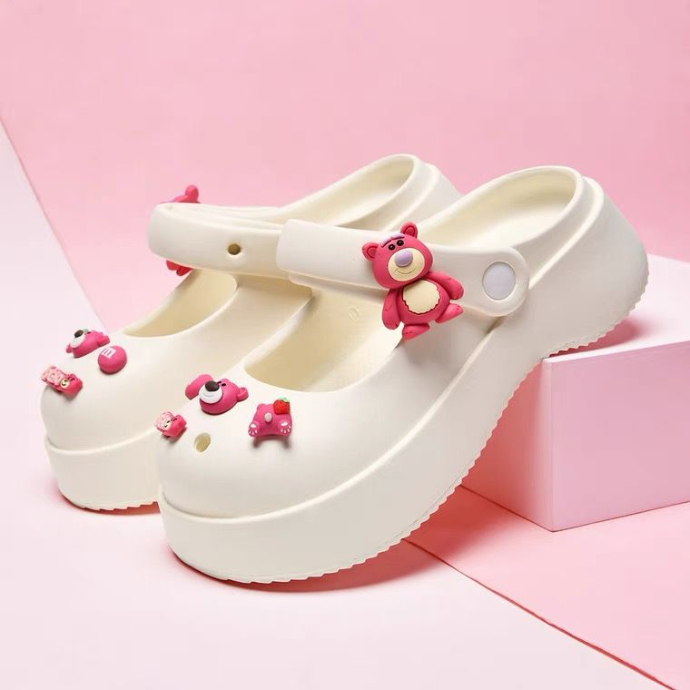 Sandal Wanita BAIM CROSS LOTSO Jelly Import / Sandal Selop Karet Tebal Korea Styles