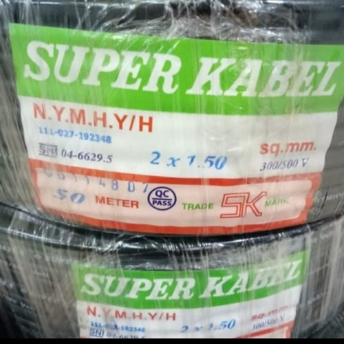 Kabel NYYHY / NYMHY Serabut Super Kabel 2x1.5mm Warna Hitam meteran