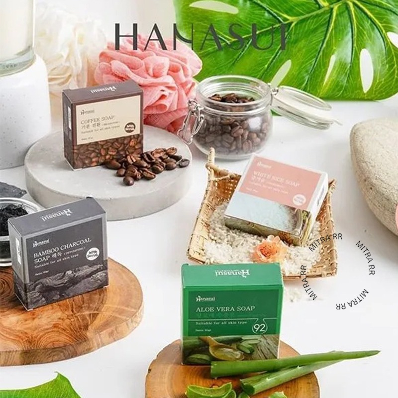 Hanasui Bar Soap | Sabun Mandi Sabun Batang White Rice Aloevera Coffee Bambbo Charcoal 60gr