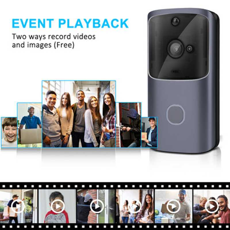 Bel Rumah Smart Doorbell Wireless HD Video Two Way Audio WowCam App Rekam Gambar Video Sinyal Kuat Transmisi Lancar