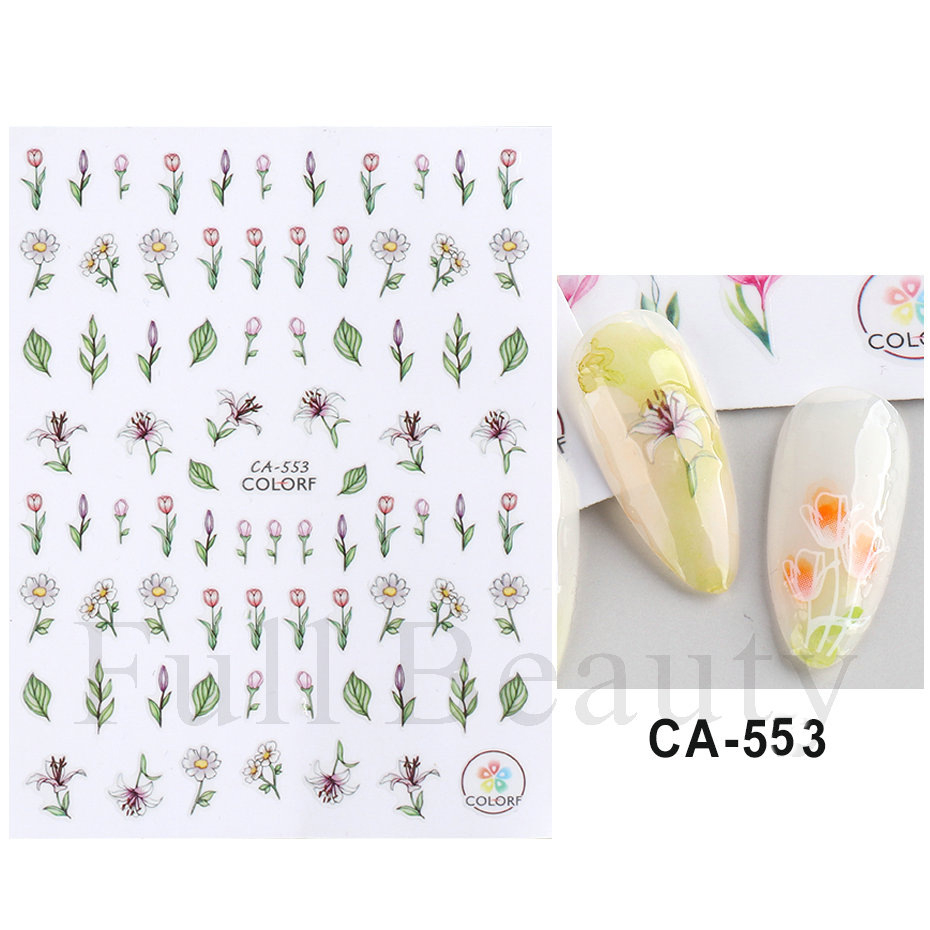 TAO Stiker Kuku Nail Art Sticker motif Flower ColorF series