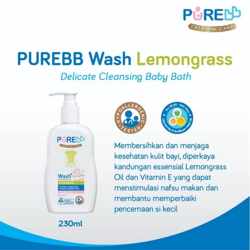 PUREBB WASH 230ml Plus Natural Essensial oil sabun dan shampo baby dan anak