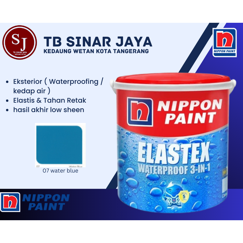 Cat Plapis Kedap Air Nippon Paint Waterproofing 1kg - 07 Water Blue