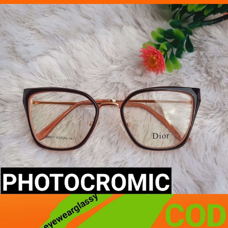 Kacamata Premium Photo cromic Anti radiasi Bluecromic Frame Lensa Minus Normal Silinder 58821